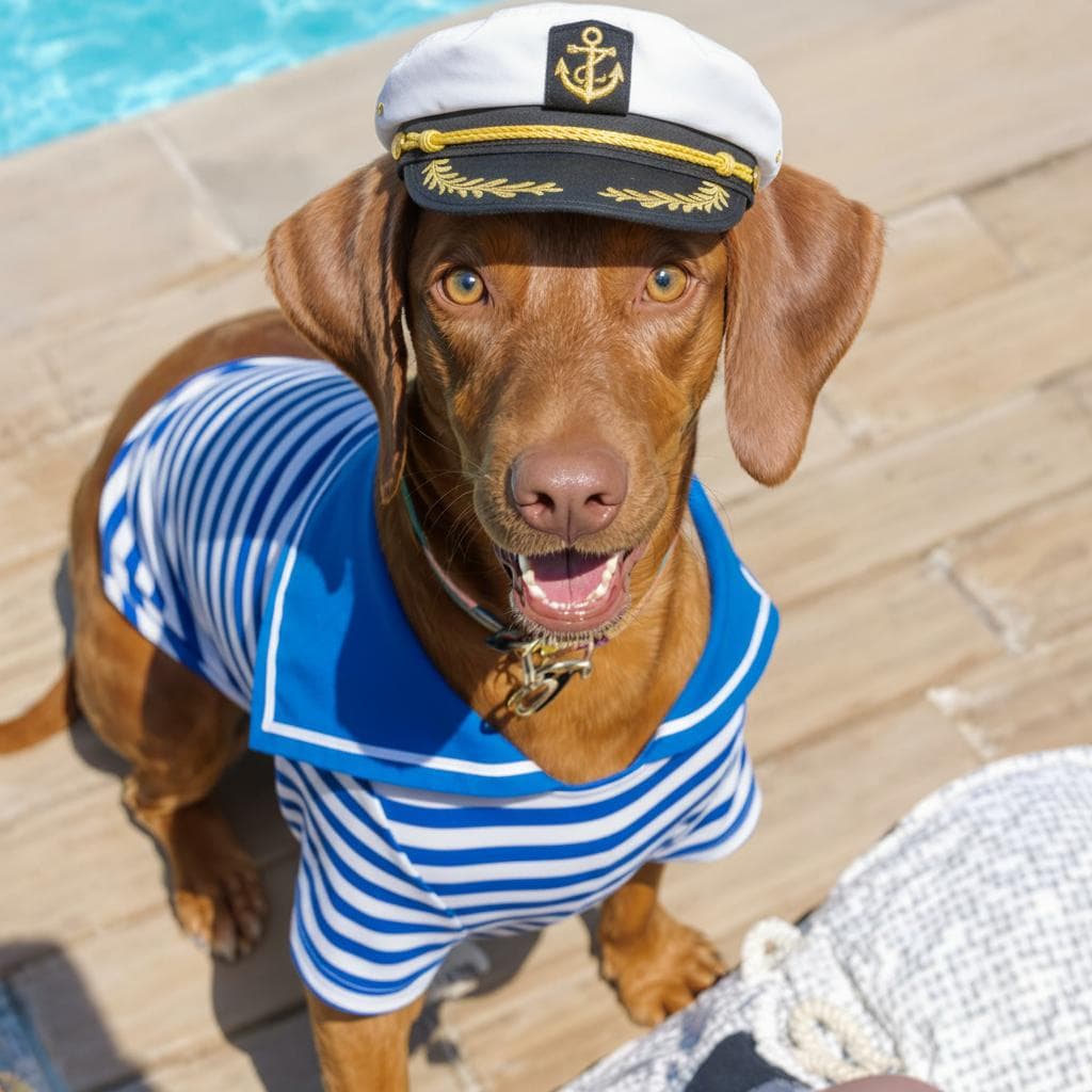 Captain's Hat & Nautical Shirt