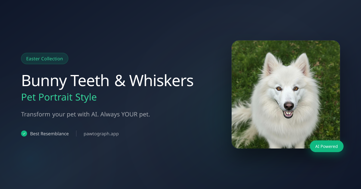 Bunny Teeth AI Pet Portrait - Easter Bunny Photo Editor | Pawtograph
