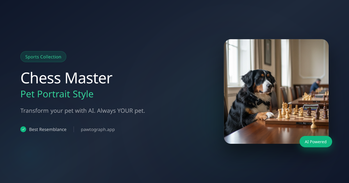 Chess Master AI Pet Portrait - Sports Photo Editor | Pawtograph